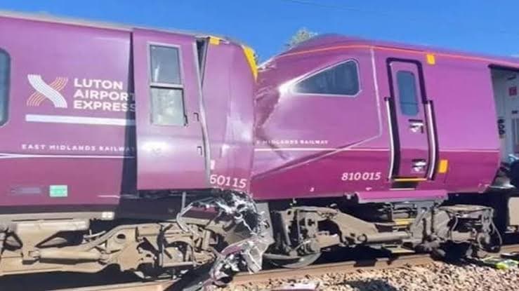 Train collision in the United Kingdom: One dead and around 90 others injured.