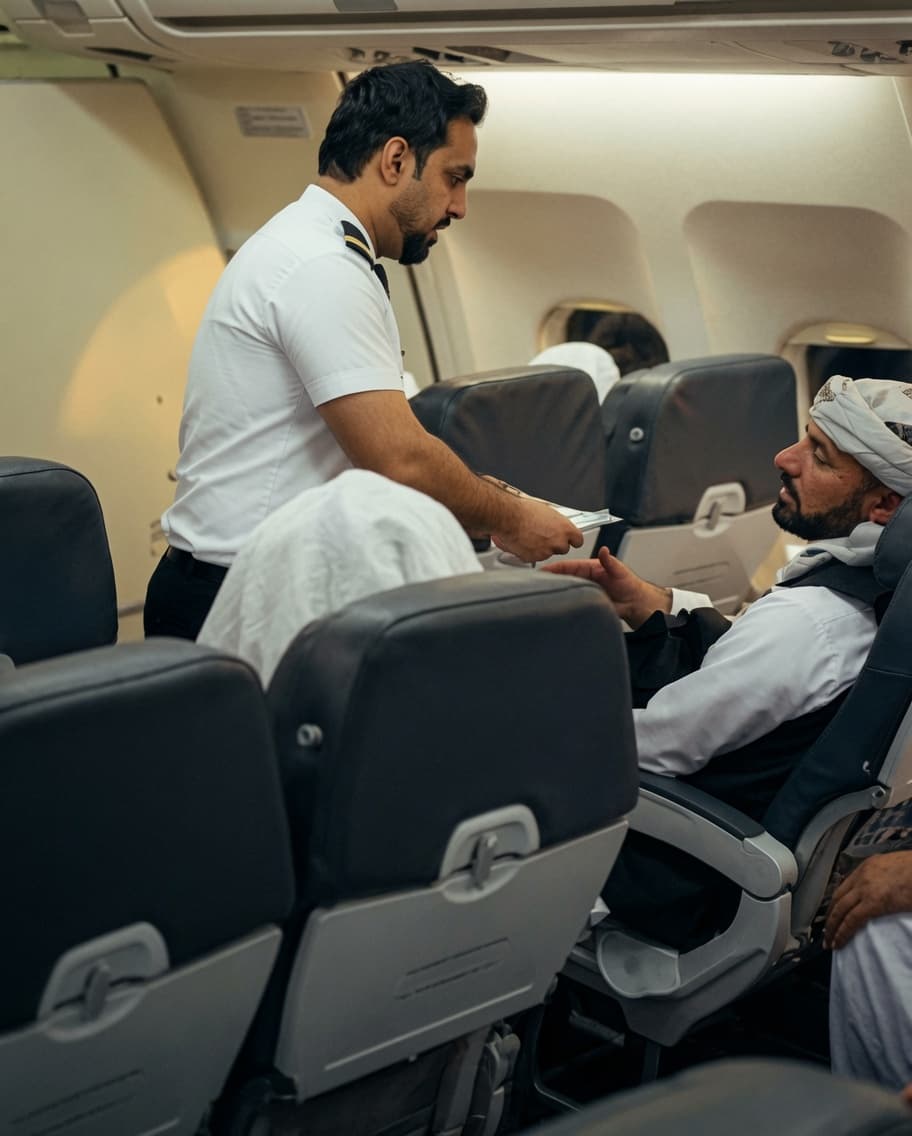 Ariana Afghan airlines distributed decree no. 17 issued by Mullah Hibatullah during the return flight of pilgrims to Kabul.