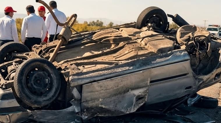 Vehicle carrying Afghan nationals overturns in Iran, leaving two dead and 10 injured.