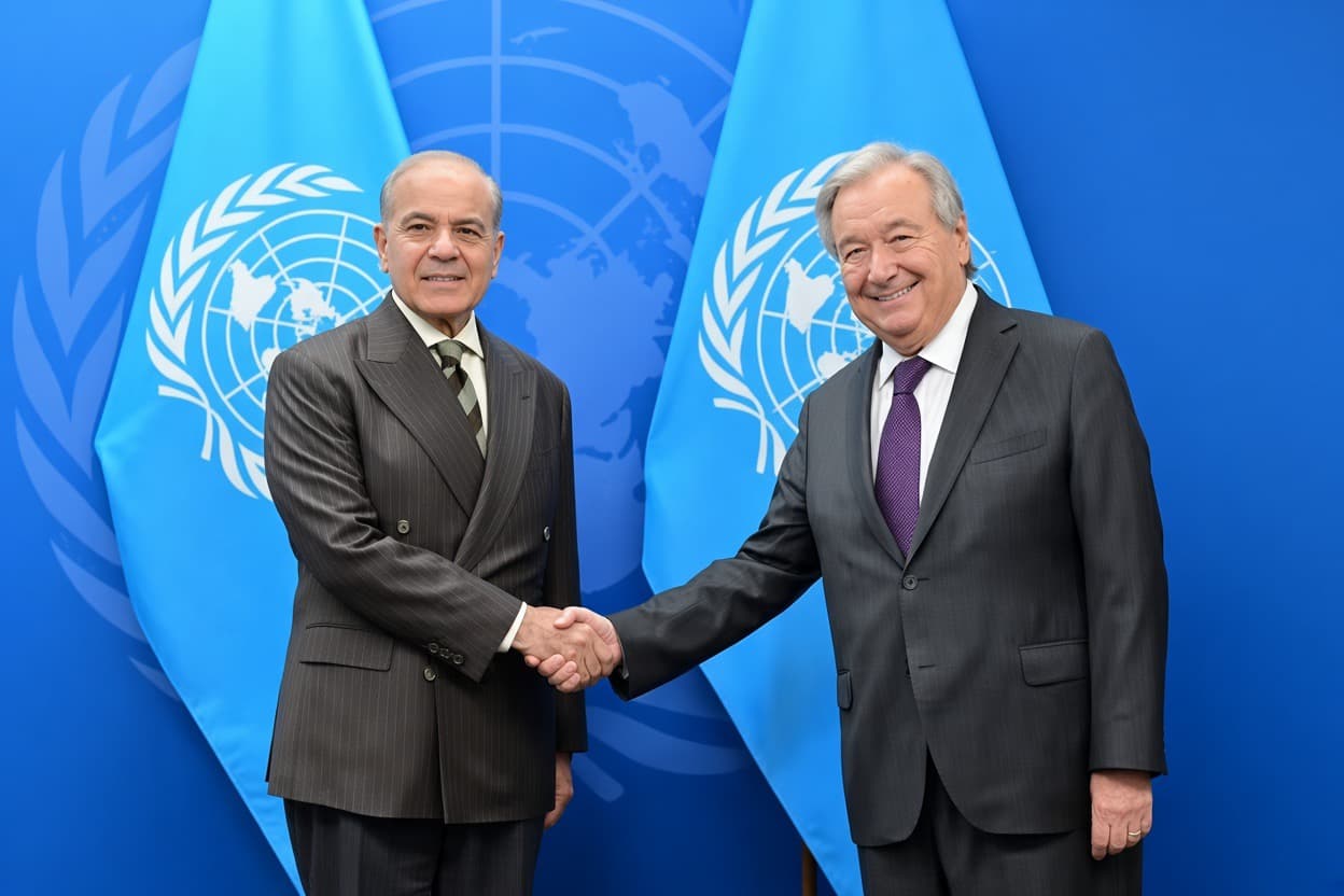 Shehbaz Sharif raises Pakistan’s concerns with Guterres over security threats emanating from Afghanistan.