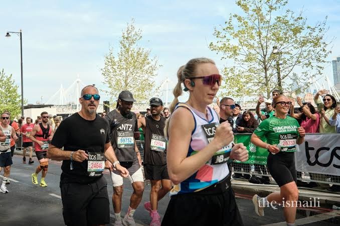 The Imam of the Ismailis participated in the London Marathon on Sunday.