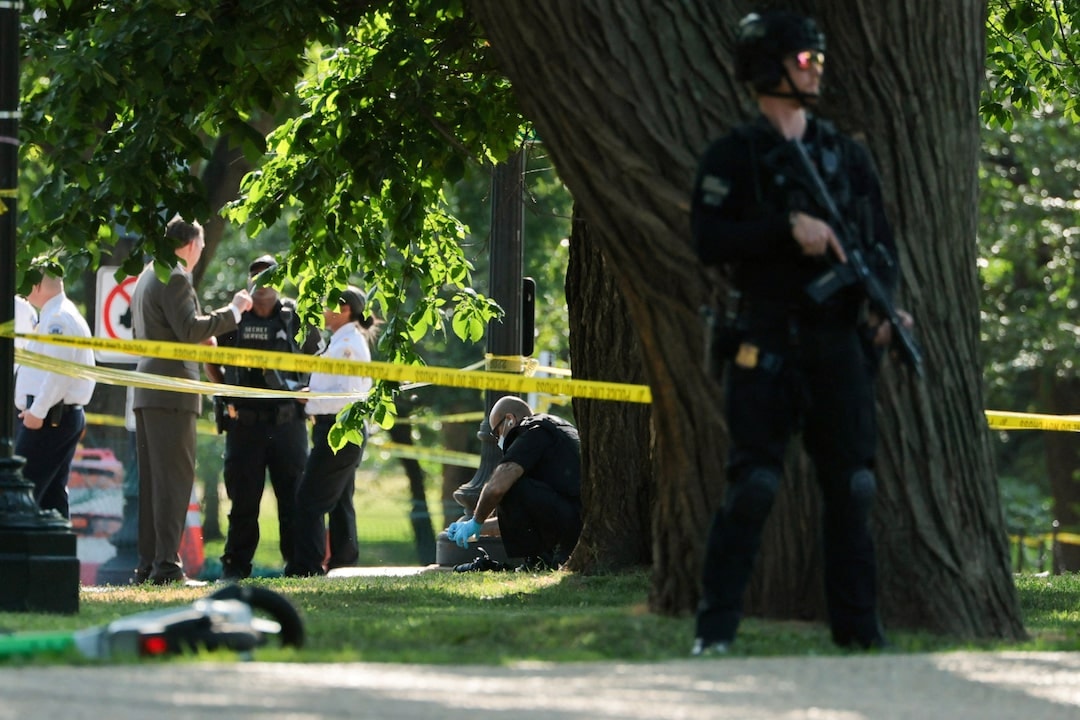 Shooting near the White House; armed individual targeted by security forces.
