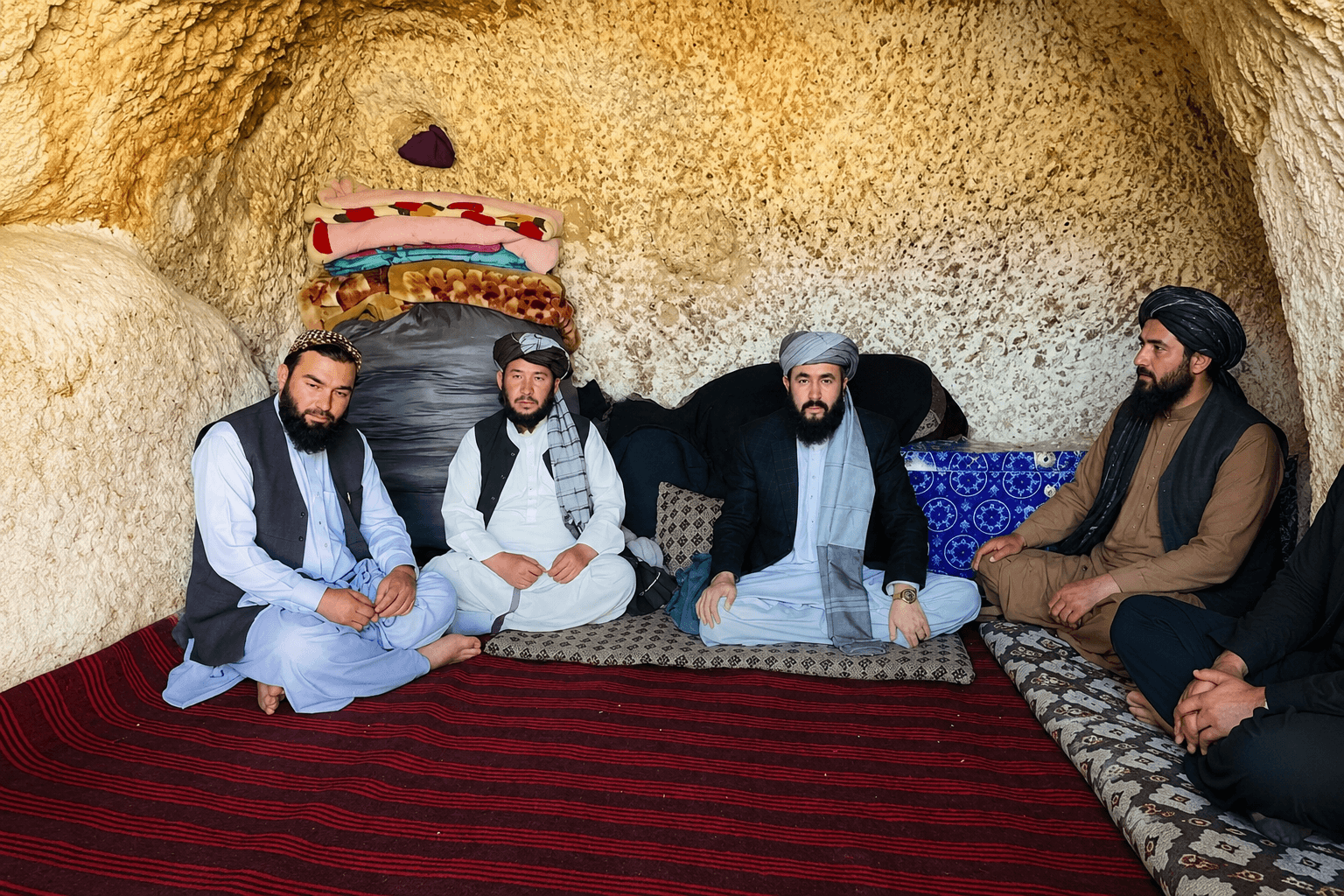 عبد اللطيف نظري باميان كې له غار مېشتو كورنيو سره ليدلي.