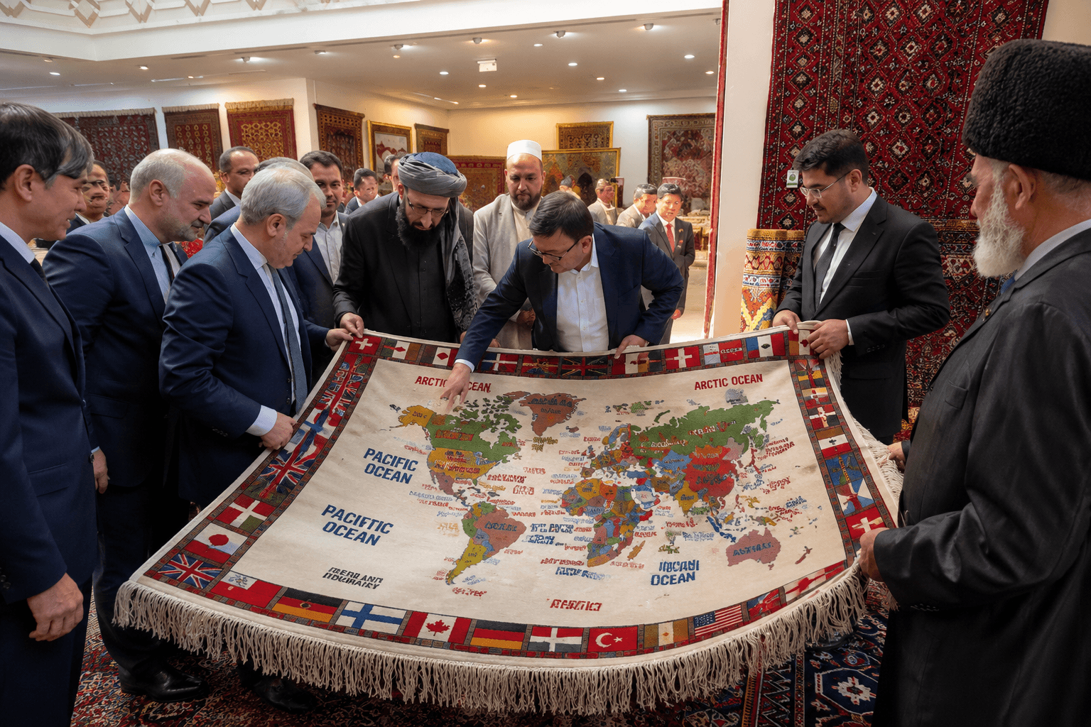 در جشن ملی قالین در عشقآباد، قالینهای افغانی نیز به نمایش گذاشته شد.