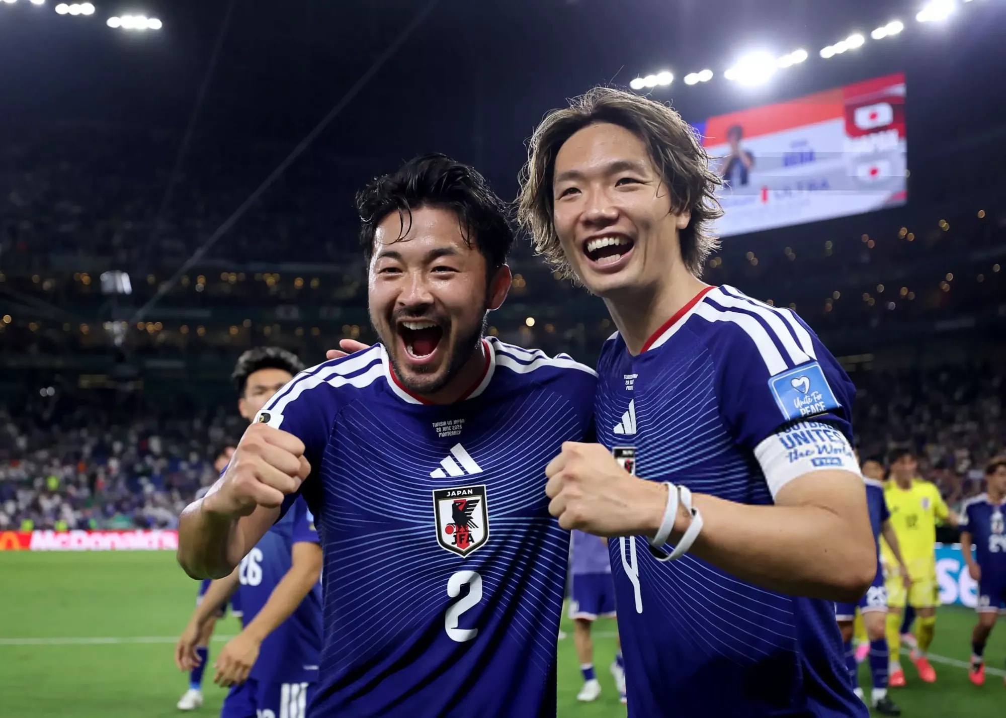 Historic record for Asian football; Japan scored four goals against Tunisia.