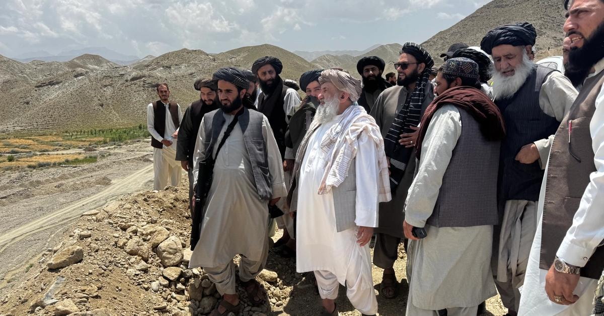 Taliban prime minister visits construction site of the second carriageway of the Kabul–Jalalabad highway.