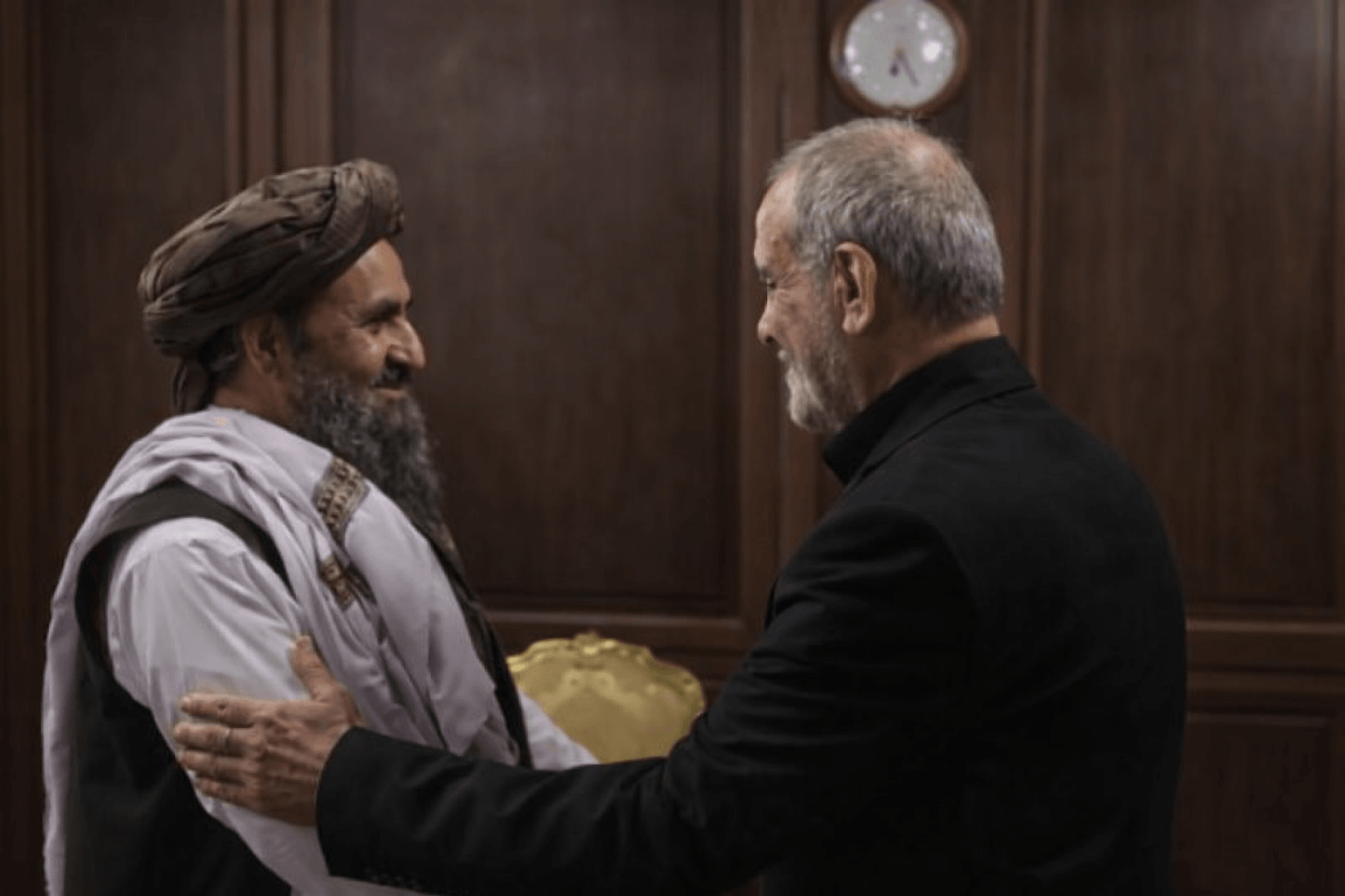 ديدار رئيس جمهور ايران با مقام ارشد طالبان در حاشيه مراسم تهران.