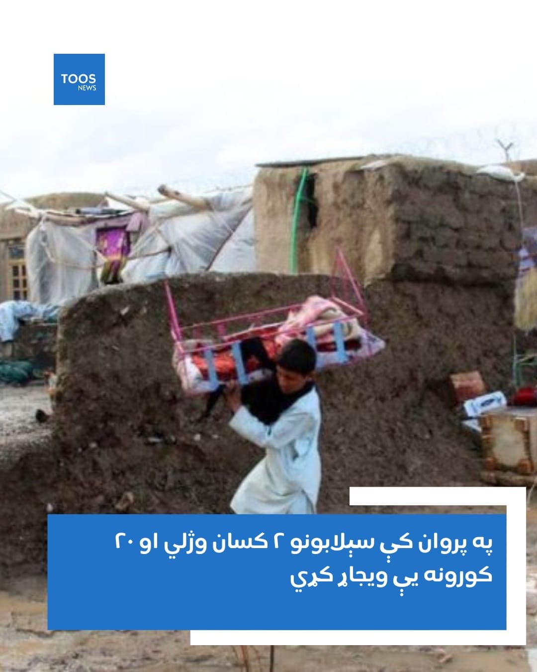 په پروان كي سپلابونو ٢ كسان وثلي او ٢٠ كورونه يب ويجار كري.