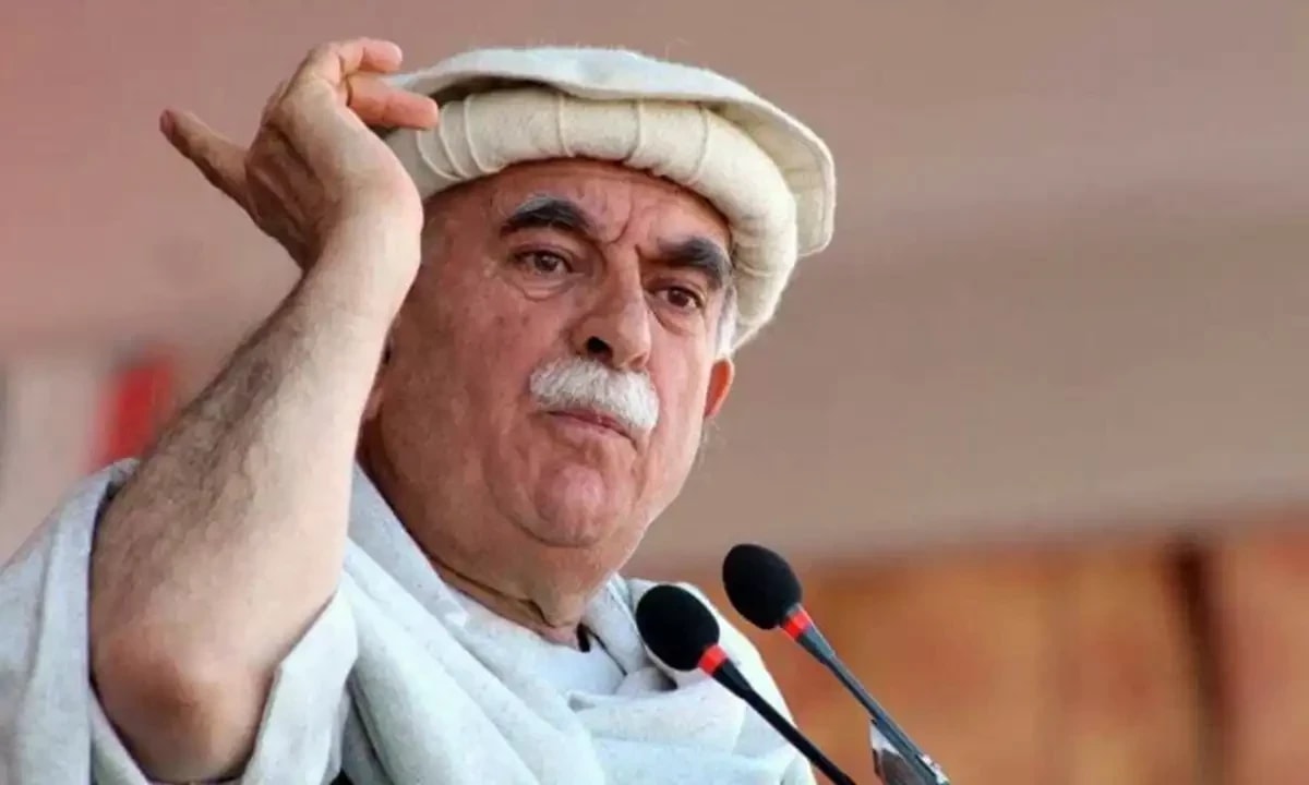 Mahmood Khan Achakzai accuses Pakistan’s government of being illegally formed and undermining the will of the people.
